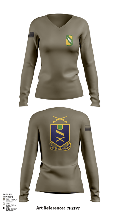 2-137th IN RGMT 48861917 Women's Long Sleeve V-neck Shirt - 106