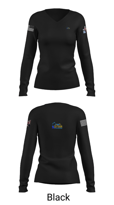 Co-TEAM LLC 8173737 Women's Long Sleeve V-neck Shirt -1 35