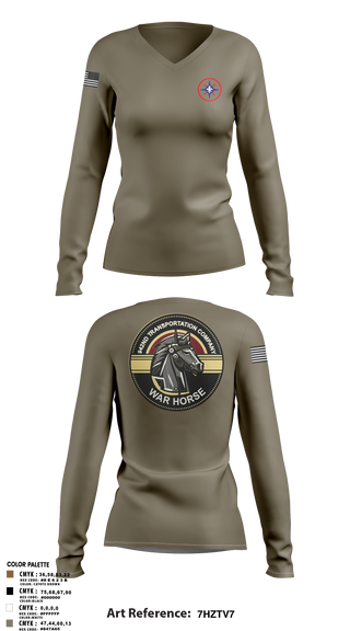 Womens Long Sleeve Vneck Shirt, 942nd TC, , Teamtime, Team time, sublimation, custom sports apparel, team uniforms, spirit wear, spiritwear, sports uniforms, custom shirts, team store, custom team store, fundraiser sports, apparel fundraiser