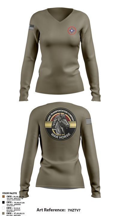 942nd TC 26291785 Women's Long Sleeve V-neck Shirt - 4