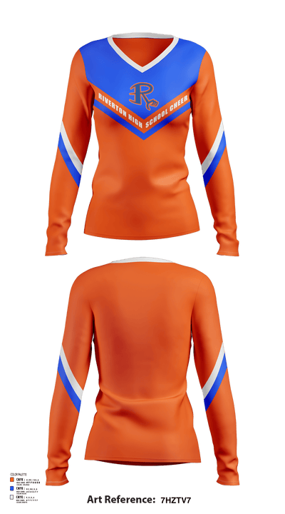 Riverton High School Cheer 28834057 Women's Long Sleeve V-neck Shirt - 119