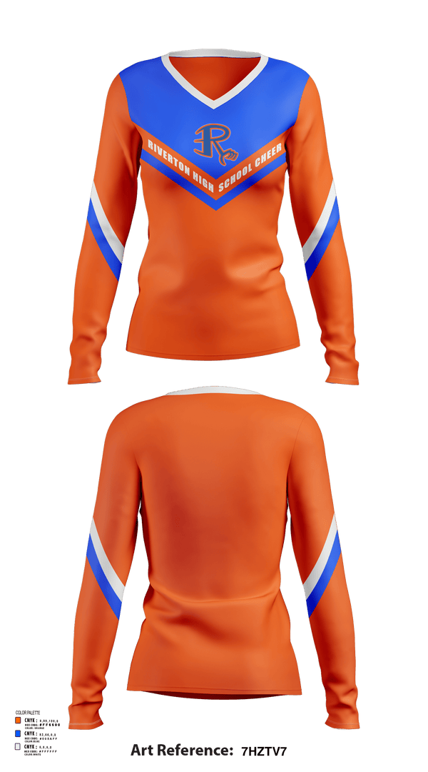 Womens Long Sleeve Vneck Shirt, Riverton High School Cheer, Cheer, Teamtime, Team time, sublimation, custom sports apparel, team uniforms, spirit wear, spiritwear, sports uniforms, custom shirts, team store, custom team store, fundraiser sports, apparel fundraiser