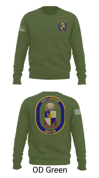 Crew Neck Sweatshirt, USS LABOON - DDG 58, Navy, Teamtime, Team time, sublimation, custom sports apparel, team uniforms, spirit wear, spiritwear, sports uniforms, custom shirts, team store, custom team store, fundraiser sports, apparel fundraiser