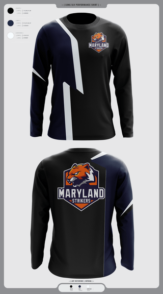 Long Sleeve Performance Shirt, Maryland Strikers, Men's Volleyball, Teamtime, Team time, sublimation, custom sports apparel, team uniforms, spirit wear, spiritwear, sports uniforms, custom shirts, team store, custom team store, fundraiser sports, apparel fundraiser