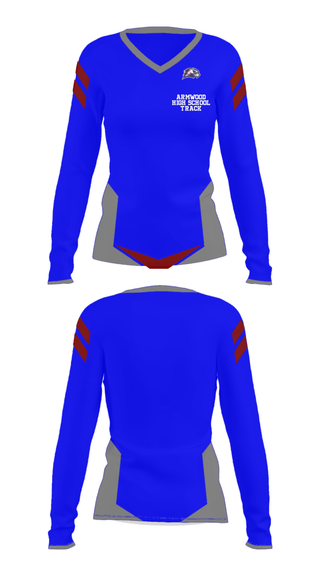 Women's Long Sleeve Vneck Shirt, Armwood High School Track, Track & Field, Teamtime, Team time, sublimation, custom sports apparel, team uniforms, spirit wear, spiritwear, sports uniforms, custom shirts, team store, custom team store, fundraiser sports, apparel fundraiser