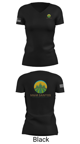 Womens Short Sleeve Vneck Shirt, M&M Santos Outdoor Services, , Teamtime, Team time, sublimation, custom sports apparel, team uniforms, spirit wear, spiritwear, sports uniforms, custom shirts, team store, custom team store, fundraiser sports, apparel fundraiser