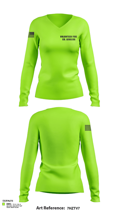 Volunteer Fire Co. Ainaloa 35465352 Women's Long Sleeve V-neck Shirt - 136
