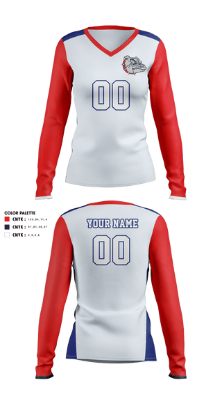 Women's Long Sleeve Vneck Shirt, Plainview High School Volleyball, Women's Volleyball, Teamtime, Team time, sublimation, custom sports apparel, team uniforms, spirit wear, spiritwear, sports uniforms, custom shirts, team store, custom team store, fundraiser sports, apparel fundraiser