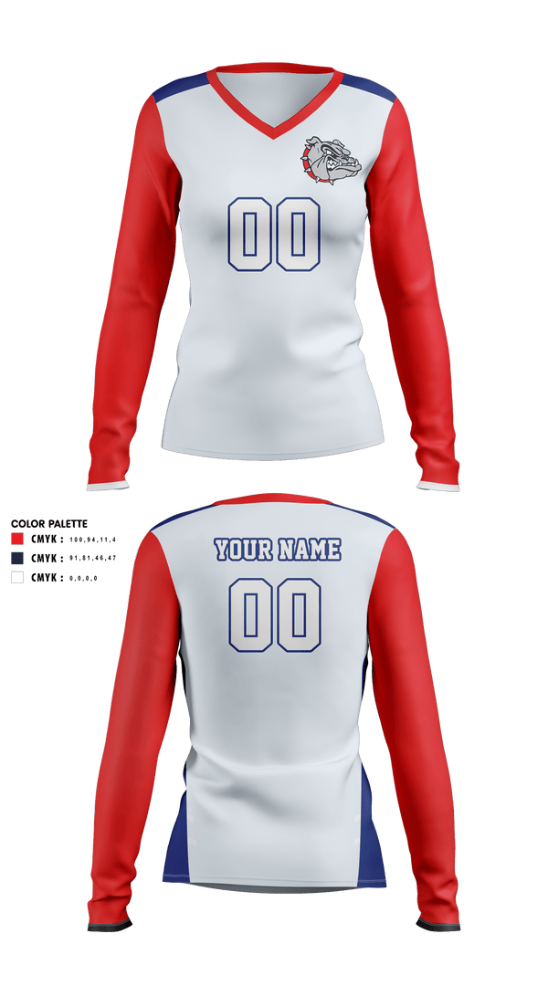 Women's Long Sleeve Vneck Shirt, Plainview High School Volleyball, Women's Volleyball, Teamtime, Team time, sublimation, custom sports apparel, team uniforms, spirit wear, spiritwear, sports uniforms, custom shirts, team store, custom team store, fundraiser sports, apparel fundraiser