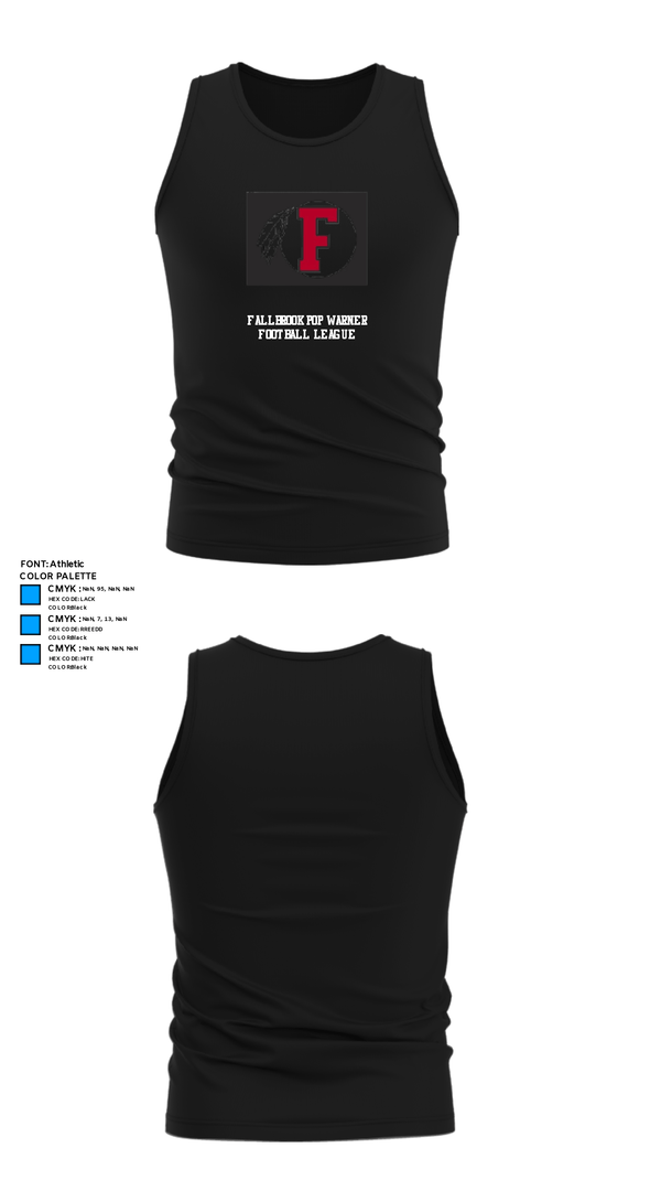 Tank Top, Fallbrook Pop Warner Football League, Football, Teamtime, Team time, sublimation, custom sports apparel, team uniforms, spirit wear, spiritwear, sports uniforms, custom shirts, team store, custom team store, fundraiser sports, apparel fundraiser