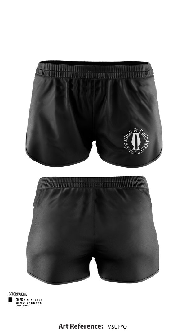 Womens Shorts, Bpurbon and Ballistics Podcast, , Teamtime, Team time, sublimation, custom sports apparel, team uniforms, spirit wear, spiritwear, sports uniforms, custom shirts, team store, custom team store, fundraiser sports, apparel fundraiser