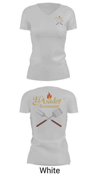 Womens Short Sleeve Vneck Shirt, El Asador Restaurant, , Teamtime, Team time, sublimation, custom sports apparel, team uniforms, spirit wear, spiritwear, sports uniforms, custom shirts, team store, custom team store, fundraiser sports, apparel fundraiser