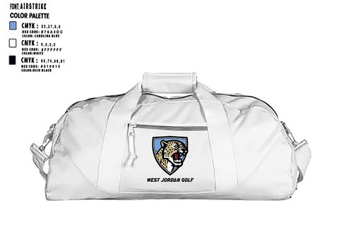 Duffle Bag, West Jordan High School Golf, Golf, Teamtime, Team time, sublimation, custom sports apparel, team uniforms, spirit wear, spiritwear, sports uniforms, custom shirts, team store, custom team store, fundraiser sports, apparel fundraiser