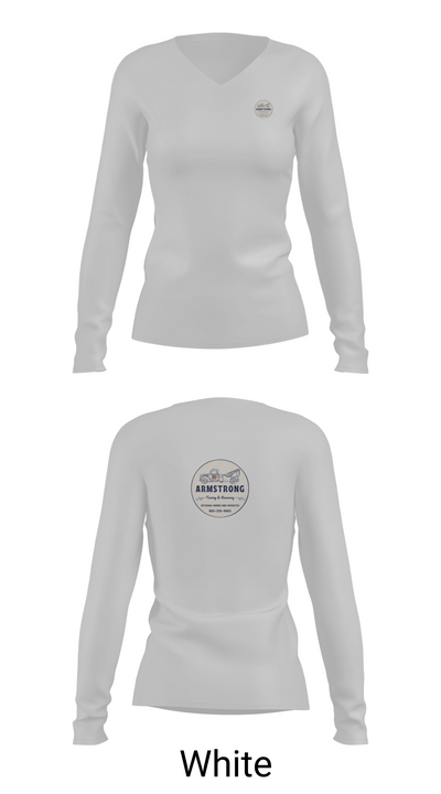 Armstrong Towing & Recovery LLC 19336053 Women's Long Sleeve V-neck Shirt - 16