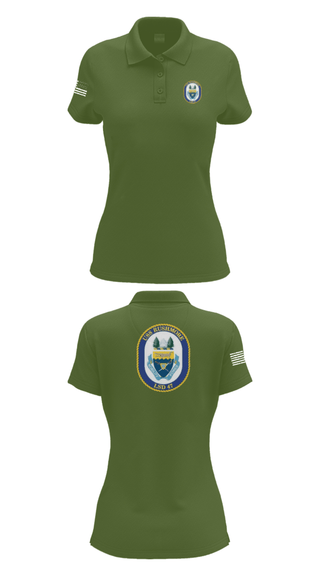 Women's Short Sleeve Performance Polo, USS RUSHMORE, Navy, Teamtime, Team time, sublimation, custom sports apparel, team uniforms, spirit wear, spiritwear, sports uniforms, custom shirts, team store, custom team store, fundraiser sports, apparel fundraiser