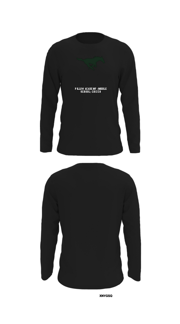 Long Sleeve Performance Shirt, Pillow Academy (Middle School) Cheer, Cheer, Teamtime, Team time, sublimation, custom sports apparel, team uniforms, spirit wear, spiritwear, sports uniforms, custom shirts, team store, custom team store, fundraiser sports, apparel fundraiser