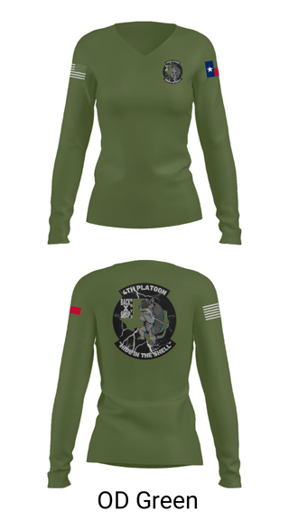 Women's Long Sleeve Vneck Shirt, 90th ASB B co 4Th Platoon, Army, Teamtime, Team time, sublimation, custom sports apparel, team uniforms, spirit wear, spiritwear, sports uniforms, custom shirts, team store, custom team store, fundraiser sports, apparel fundraiser