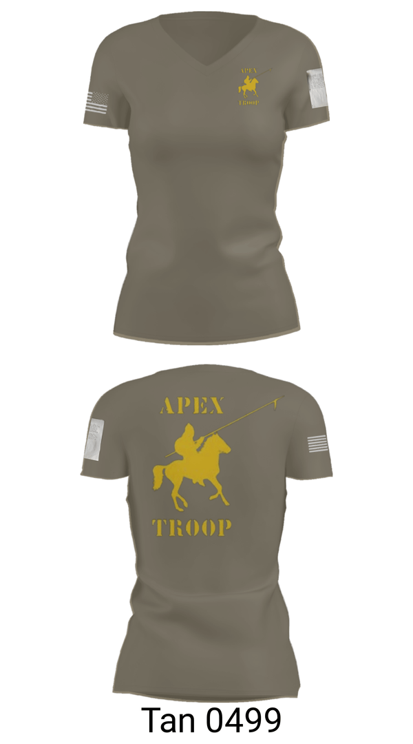 Women's Short Sleeve Vneck Shirt, Alpha Troop, 1-221 CAV, National Guard, Teamtime, Team time, sublimation, custom sports apparel, team uniforms, spirit wear, spiritwear, sports uniforms, custom shirts, team store, custom team store, fundraiser sports, apparel fundraiser