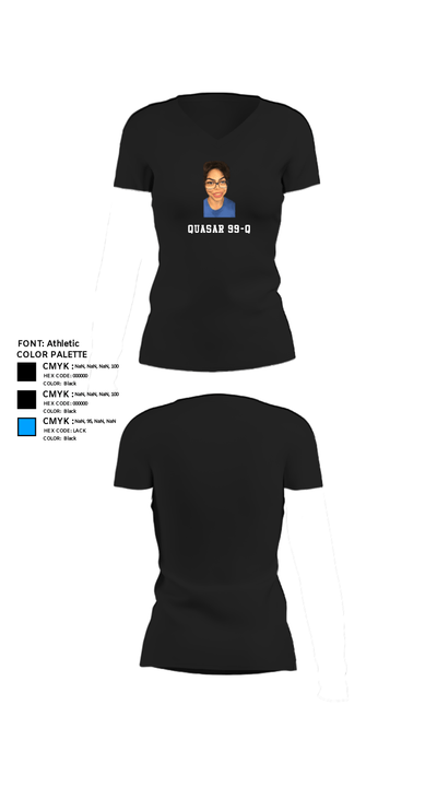 Quasar 99-Q 24782003 Women's Short Sleeve V-neck Shirt - 23