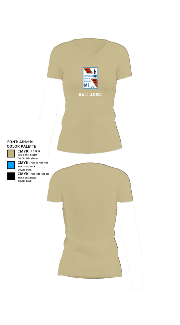Womens Short Sleeve Vneck Shirt, RWJ JCMC, Fire Department, Teamtime, Team time, sublimation, custom sports apparel, team uniforms, spirit wear, spiritwear, sports uniforms, custom shirts, team store, custom team store, fundraiser sports, apparel fundraiser