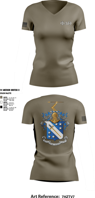 Women's Short Sleeve Vneck Shirt, Phi Delta Theta, Army, Teamtime, Team time, sublimation, custom sports apparel, team uniforms, spirit wear, spiritwear, sports uniforms, custom shirts, team store, custom team store, fundraiser sports, apparel fundraiser
