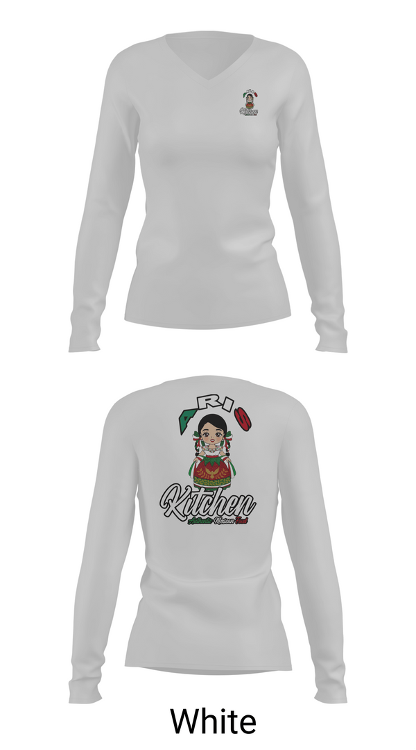 Womens Long Sleeve Vneck Shirt, Aris Kitchen, , Teamtime, Team time, sublimation, custom sports apparel, team uniforms, spirit wear, spiritwear, sports uniforms, custom shirts, team store, custom team store, fundraiser sports, apparel fundraiser