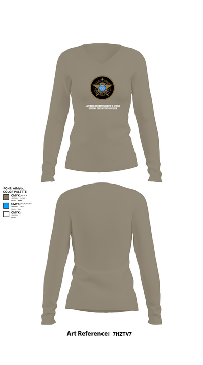 Lowndes County Sheriff’s Office Special Operations Division 52350448 Women's Long Sleeve V-neck Shirt - 59