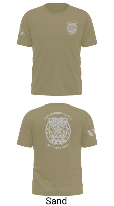 San Marcos Police Mounted Unit 48191371 Old School Cotton Feel Shirt - 86