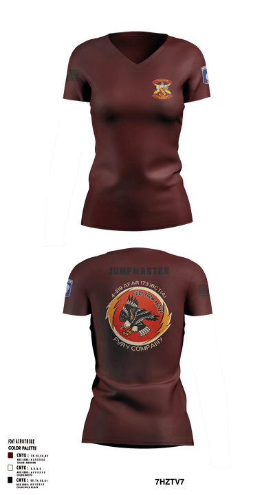 FCO 4-319 AFAR, 173 IBCT(A) 62795689 Women's Short Sleeve V-neck Shirt - 7