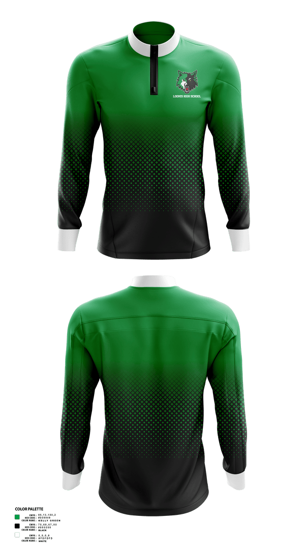 Quarter Zip Jacket, Loomis High School Basketball, Men's Basketball, Teamtime, Team time, sublimation, custom sports apparel, team uniforms, spirit wear, spiritwear, sports uniforms, custom shirts, team store, custom team store, fundraiser sports, apparel fundraiser