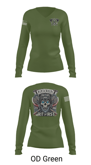 Womens Long Sleeve Vneck Shirt, Baker 3-509th 3rd Plt 1st squad, Army, Teamtime, Team time, sublimation, custom sports apparel, team uniforms, spirit wear, spiritwear, sports uniforms, custom shirts, team store, custom team store, fundraiser sports, apparel fundraiser