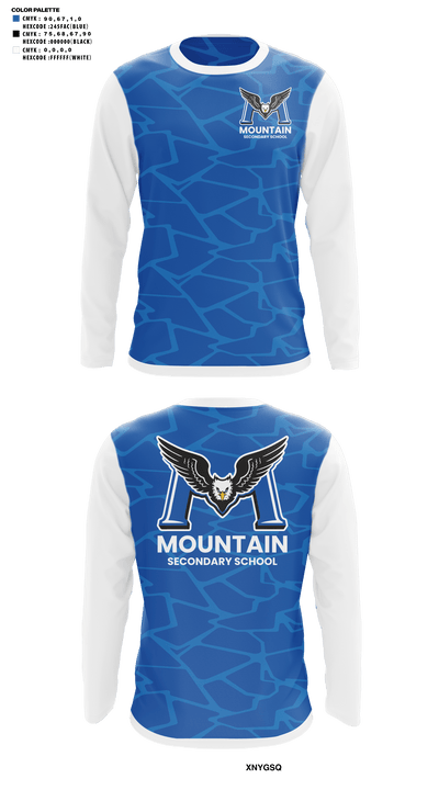 R.E. Mountain Secondary School 55892103 Long Sleeve Performance Shirt - 41