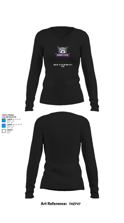 Weber State University Golf 27830291 Women's Long Sleeve V-neck Shirt - 34