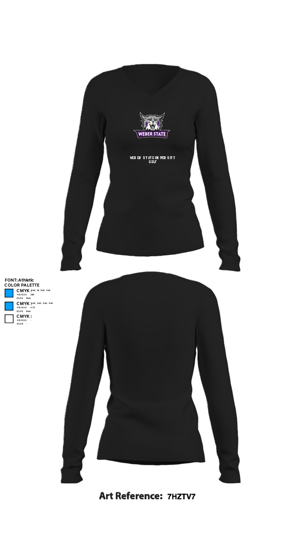 Womens Long Sleeve Vneck Shirt, Weber State University Golf, Golf, Teamtime, Team time, sublimation, custom sports apparel, team uniforms, spirit wear, spiritwear, sports uniforms, custom shirts, team store, custom team store, fundraiser sports, apparel fundraiser