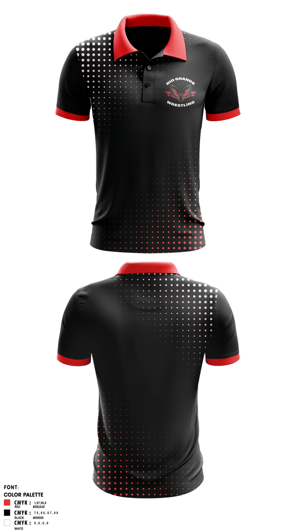Short Sleeve Performance Polo, Rio Grande high school, Wrestling, Teamtime, Team time, sublimation, custom sports apparel, team uniforms, spirit wear, spiritwear, sports uniforms, custom shirts, team store, custom team store, fundraiser sports, apparel fundraiser