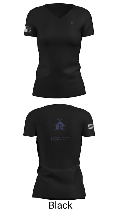 GCG BUILDING CONTRACTOR 38074769 Women's Short Sleeve V-neck Shirt - 38