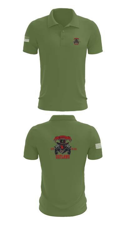 1st Cav 3rd BEB ACO “Outlaw” 26050873 Short Sleeve Performance Polo - 47