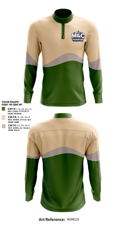 Quarter Zip Jacket, M&C transport and hauling, , Teamtime, Team time, sublimation, custom sports apparel, team uniforms, spirit wear, spiritwear, sports uniforms, custom shirts, team store, custom team store, fundraiser sports, apparel fundraiser