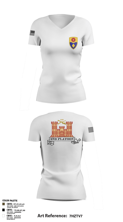 649 ENG CO649 ENG CO 61246639 Women's Short Sleeve V-neck Shirt - 2