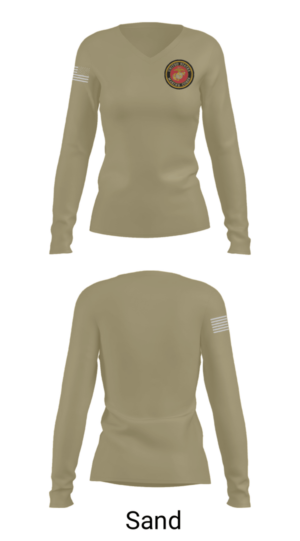 Women's Long Sleeve Vneck Shirt, 464 infantry, Marines, Teamtime, Team time, sublimation, custom sports apparel, team uniforms, spirit wear, spiritwear, sports uniforms, custom shirts, team store, custom team store, fundraiser sports, apparel fundraiser