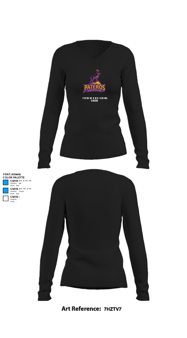 Womens Long Sleeve Vneck Shirt, Pateros High School Soccer, Women's Soccer, Teamtime, Team time, sublimation, custom sports apparel, team uniforms, spirit wear, spiritwear, sports uniforms, custom shirts, team store, custom team store, fundraiser sports, apparel fundraiser