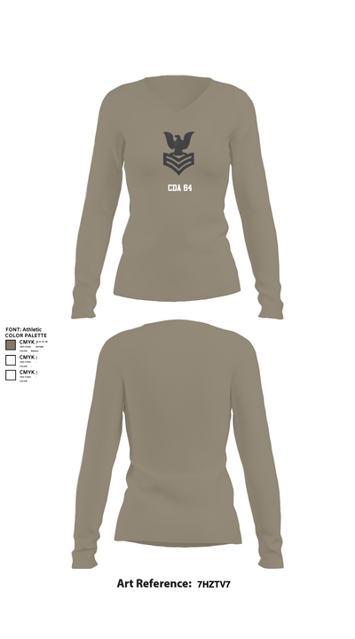 CDA 64 12212221 Women's Long Sleeve V-neck Shirt - 59