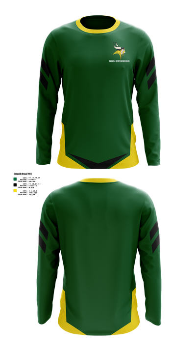 Northside High School Swimming 73399500 Long Sleeve Performance Shirt 40