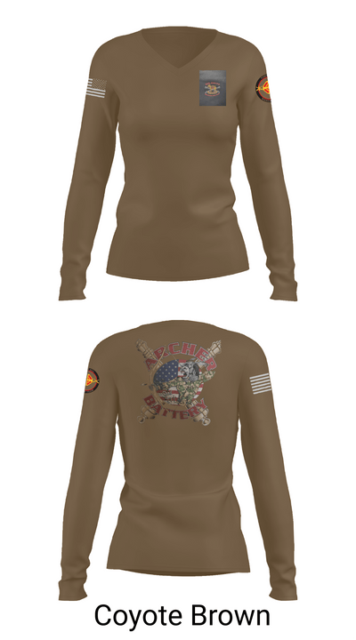 Archer Battery 2-2 FA 26774944 Women's Long Sleeve V-neck Shirt - 17