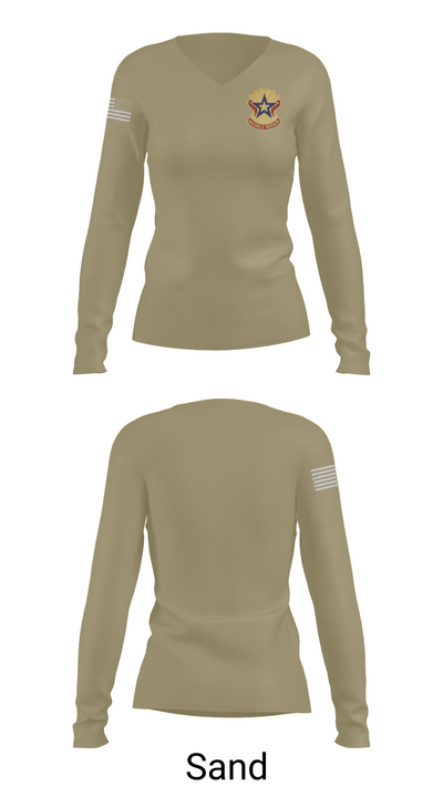 71st Maintenance Battalion 17381729 Women's Long Sleeve V-neck Shirt - 97
