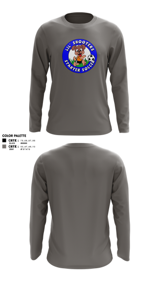 Long Sleeve Performance Shirt, Lil' Shooters Starter Soccer, Men's Soccer, Teamtime, Team time, sublimation, custom sports apparel, team uniforms, spirit wear, spiritwear, sports uniforms, custom shirts, team store, custom team store, fundraiser sports, apparel fundraiser