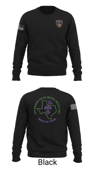 Crew Neck Sweatshirt, SMPD Mental Health Unit, Police, Teamtime, Team time, sublimation, custom sports apparel, team uniforms, spirit wear, spiritwear, sports uniforms, custom shirts, team store, custom team store, fundraiser sports, apparel fundraiser