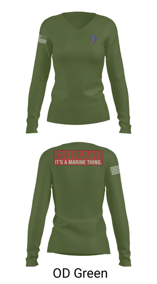 Women's Long Sleeve Vneck Shirt, 1st Marine Regiment, Marines, Teamtime, Team time, sublimation, custom sports apparel, team uniforms, spirit wear, spiritwear, sports uniforms, custom shirts, team store, custom team store, fundraiser sports, apparel fundraiser