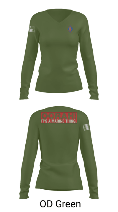 1st Marine Regiment 32808075 Women's Long Sleeve V-neck Shirt - 43