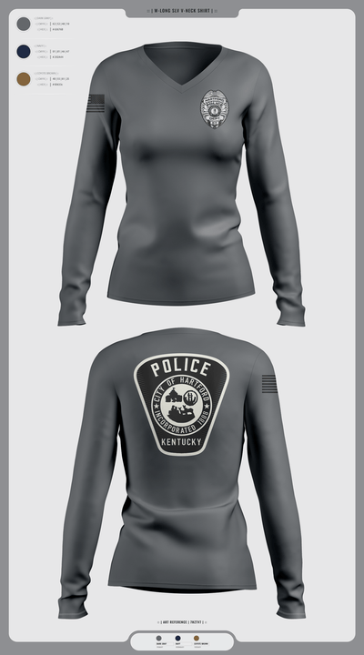 Hartford Police Department 37049516 Women's Long Sleeve V-neck Shirt -1 1
